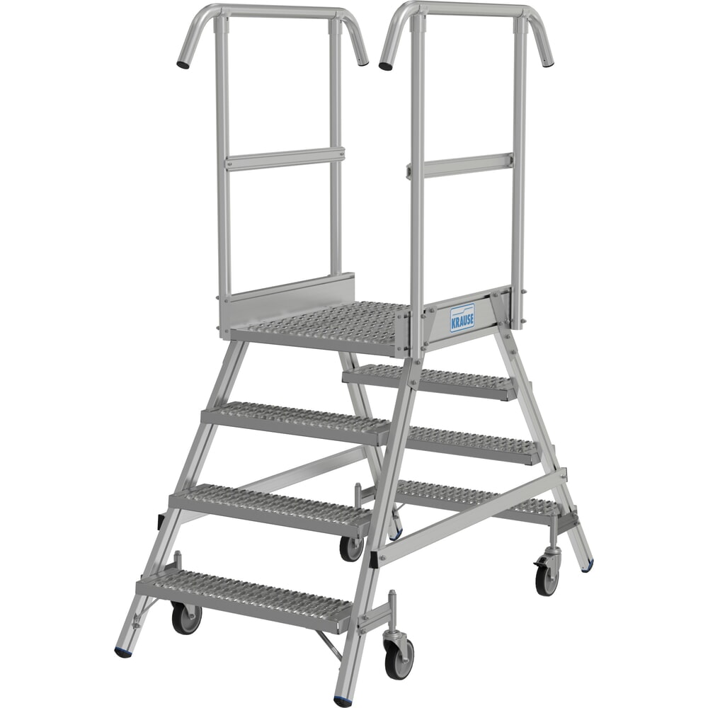 Produktabbildung Nr. 14: KRAUSE® STABILO fahrbare Podestleiter, beidseitig begehbar, Profilrost R13, 2 x 4 Stufen
