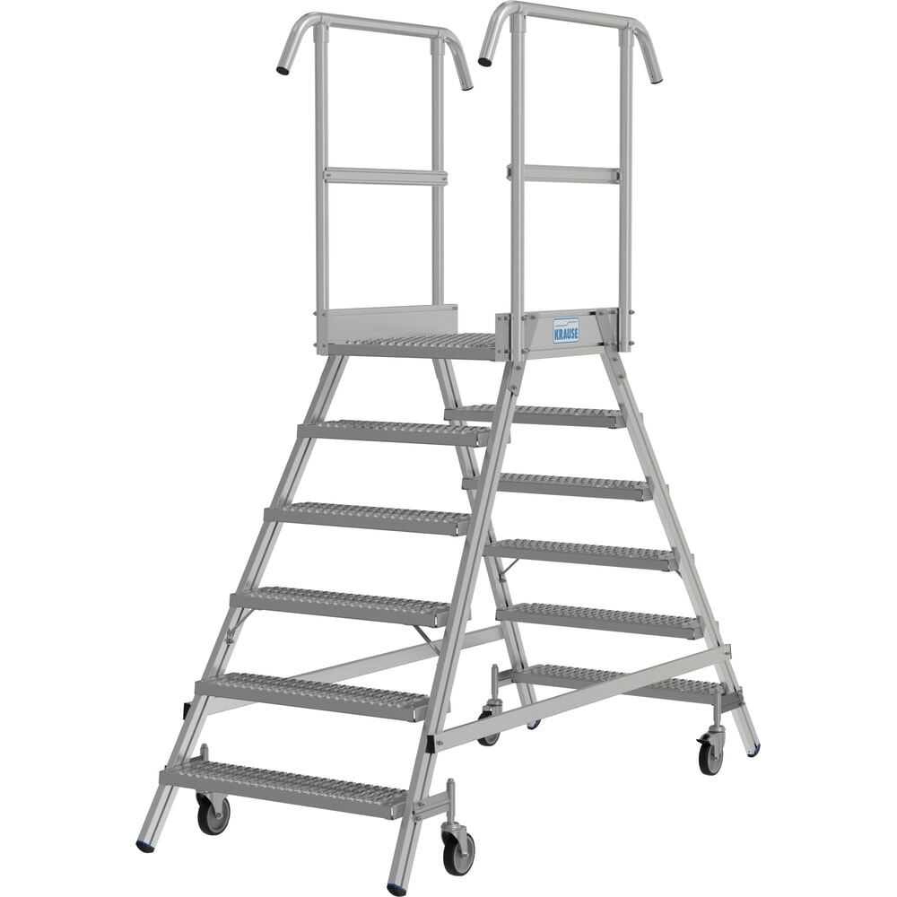 Produktabbildung Nr. 14: KRAUSE® STABILO fahrbare Podestleiter, beidseitig begehbar, Profilrost R13, 2 x 6 Stufen