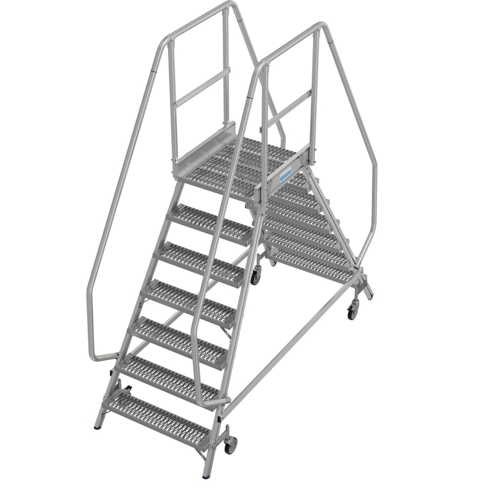 Produktabbildung Nr. 15: KRAUSE® STABILO fahrbare Podestleiter, beidseitig begehbar, Profilrost R13, 2 x 7 Stufen