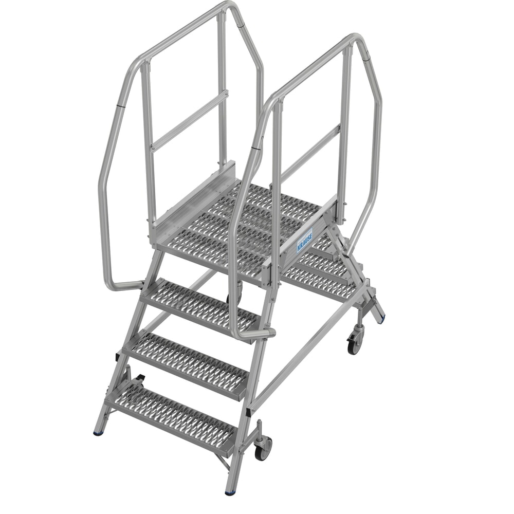 Produktabbildung Nr. 15: KRAUSE® STABILO fahrbare Podestleiter, beidseitig begehbar, Profilrost R13, 2 x 4 Stufen
