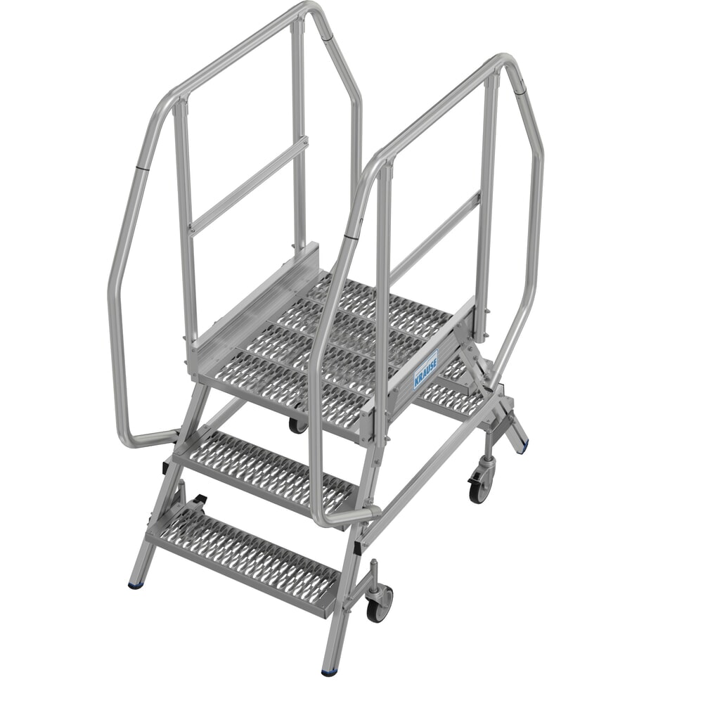 Produktabbildung Nr. 15: KRAUSE® STABILO fahrbare Podestleiter, beidseitig begehbar, Profilrost R13, 2 x 3 Stufen