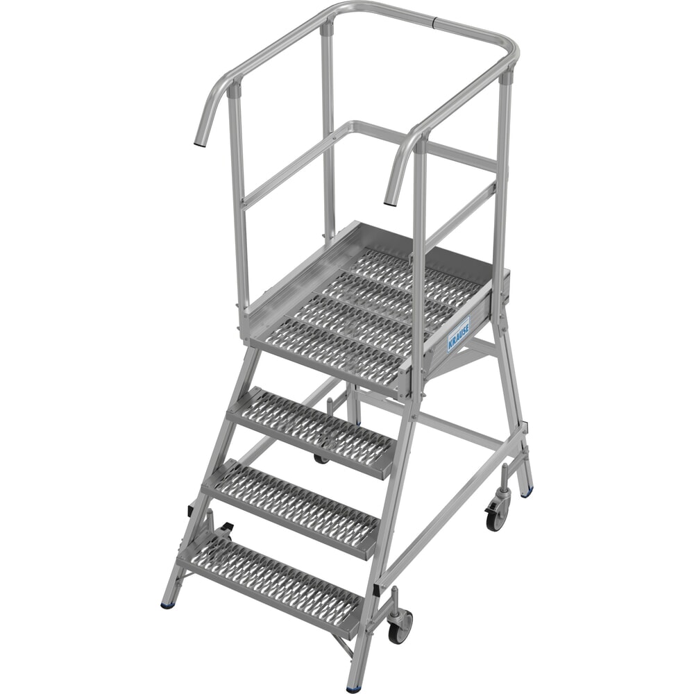 Produktabbildung: KRAUSE® STABILO fahrbare Podestleiter, einseitig begehbar, Profilrost R13, 4 Stufen
