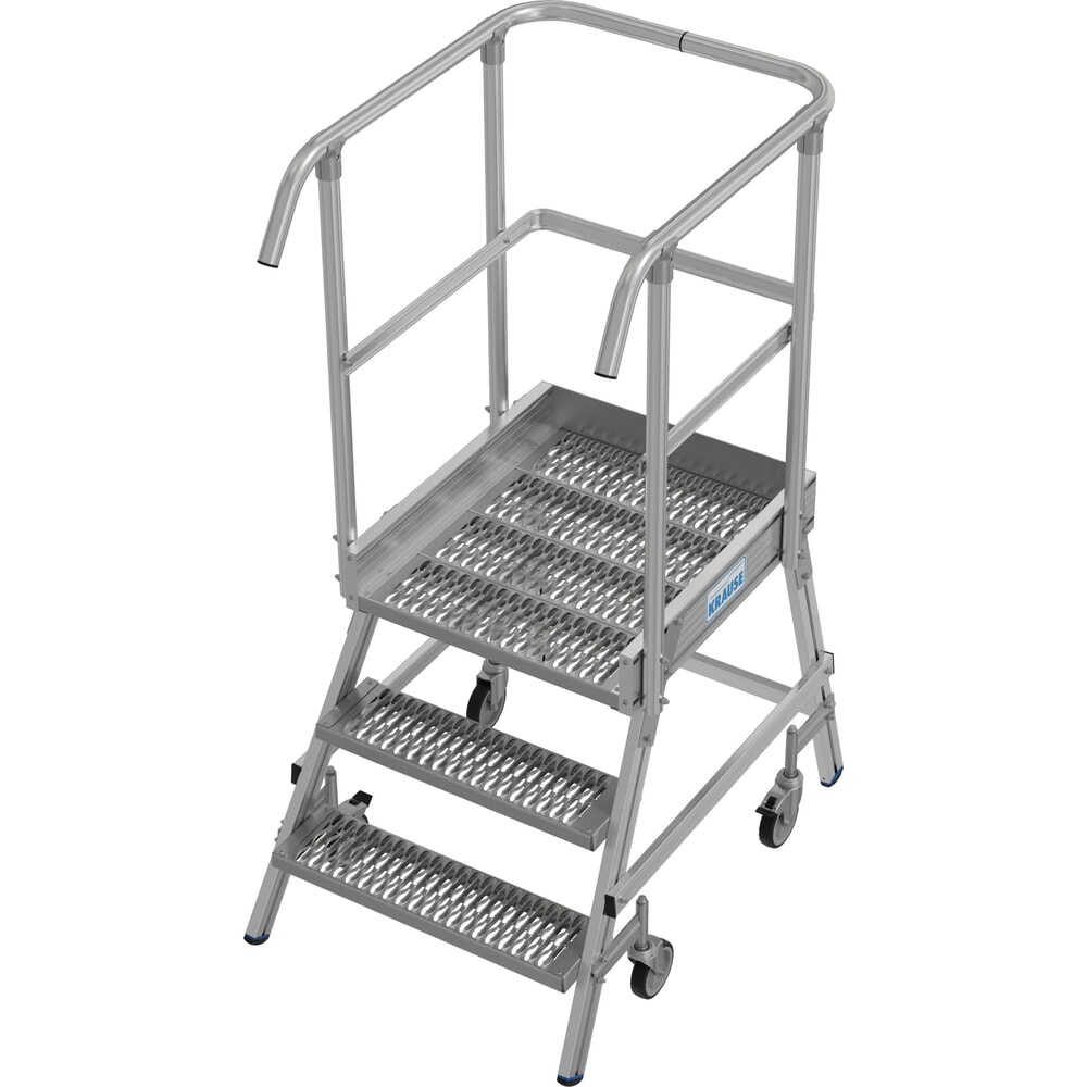Produktabbildung: KRAUSE® STABILO fahrbare Podestleiter, einseitig begehbar, Profilrost R13, 3 Stufen