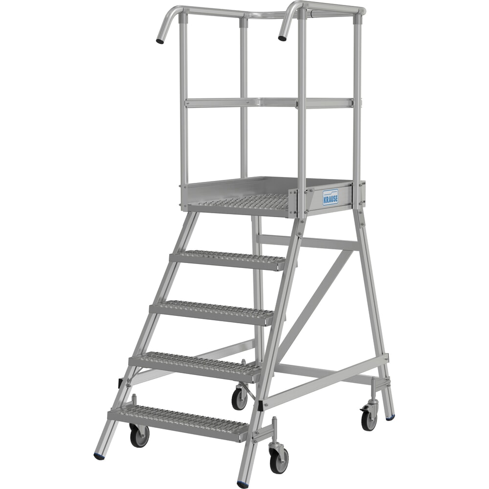 Produktabbildung Nr. 2: KRAUSE® STABILO fahrbare Podestleiter,einseitig begehbar, Profilrost R13, 5 Stufen