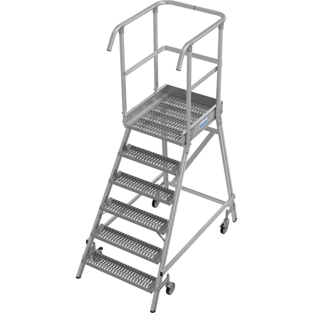 Produktabbildung: KRAUSE® STABILO fahrbare Podestleiter, einseitig begehbar, Profilrost R13, 6 Stufen
