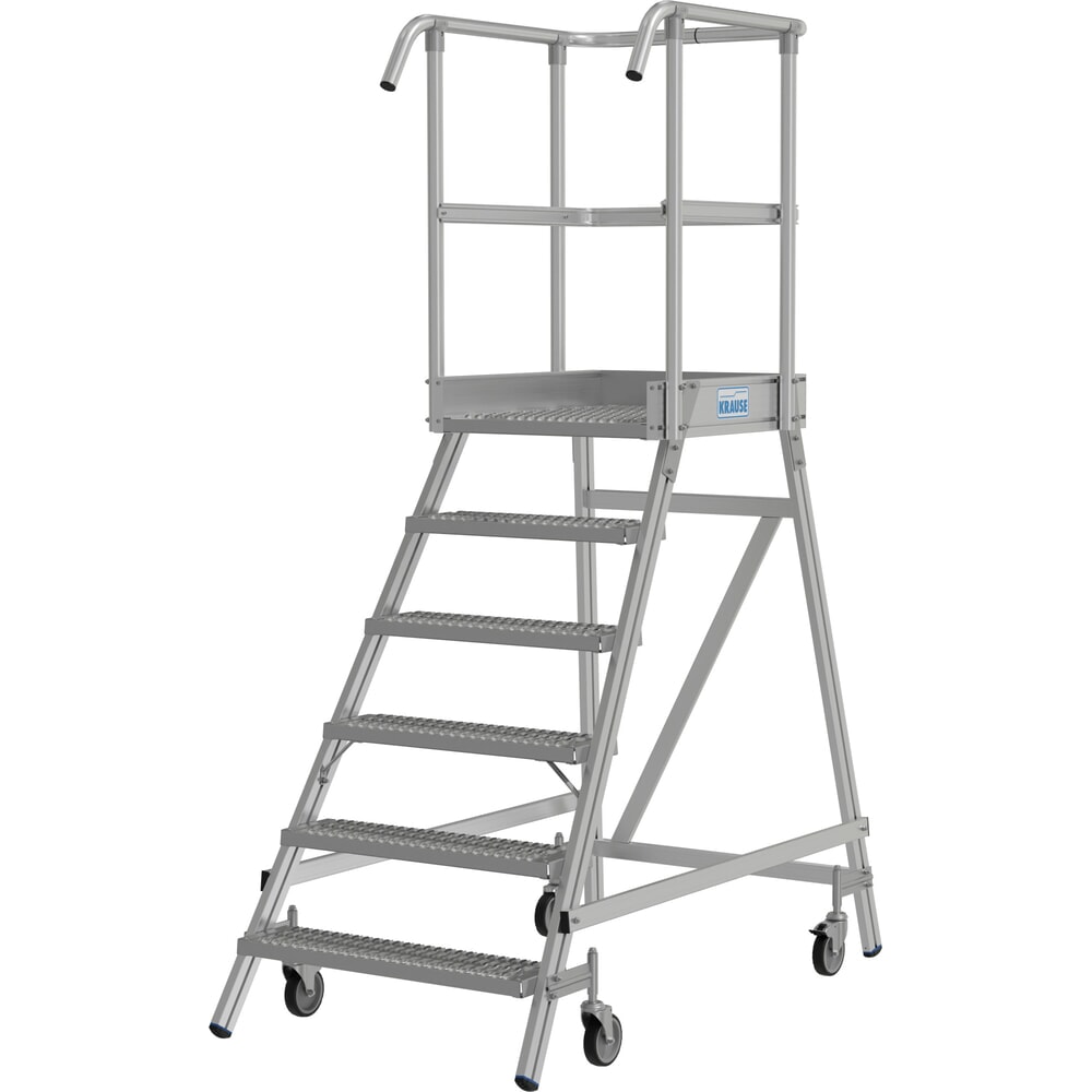 Produktabbildung Nr. 2: KRAUSE® STABILO fahrbare Podestleiter, einseitig begehbar, Profilrost R13, 6 Stufen