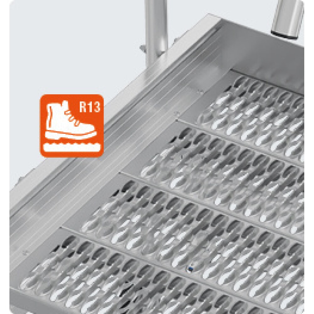 Produktabbildung Nr. 2: KRAUSE® STABILO fahrbare Podestleiter, beidseitig begehbar, Profilrost R13, 2 x 3 Stufen