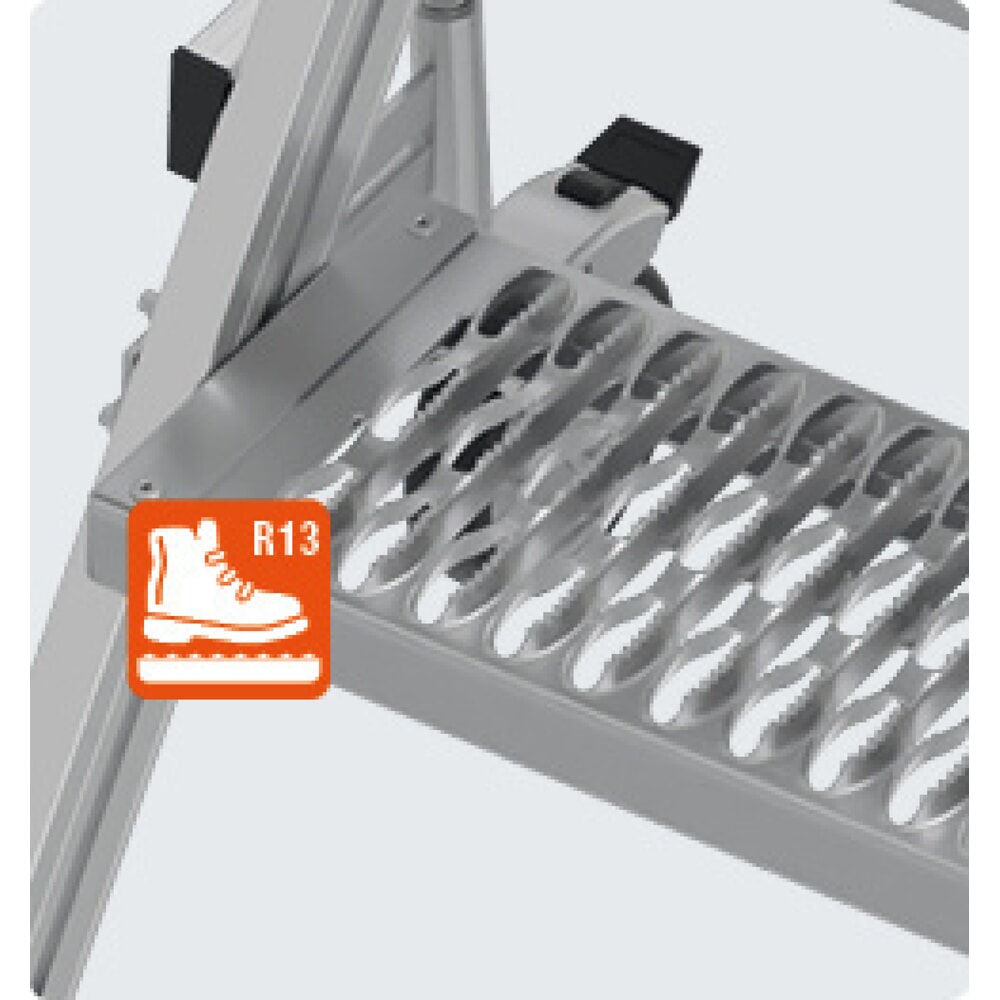 Produktabbildung Nr. 12: KRAUSE® STABILO fahrbare Podestleiter, beidseitig begehbar, Profilrost R13, 2 x 3 Stufen