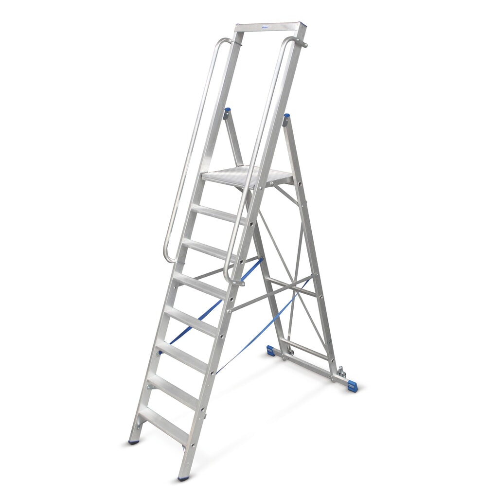 KRAUSE® STABILO Plattformleiter aus Aluminium mit großer Standplattform, 6 Stufen Produktabbildung: KRAUSE® STABILO Plattformleiter aus Aluminium mit großer Standplattform, 6 Stufen