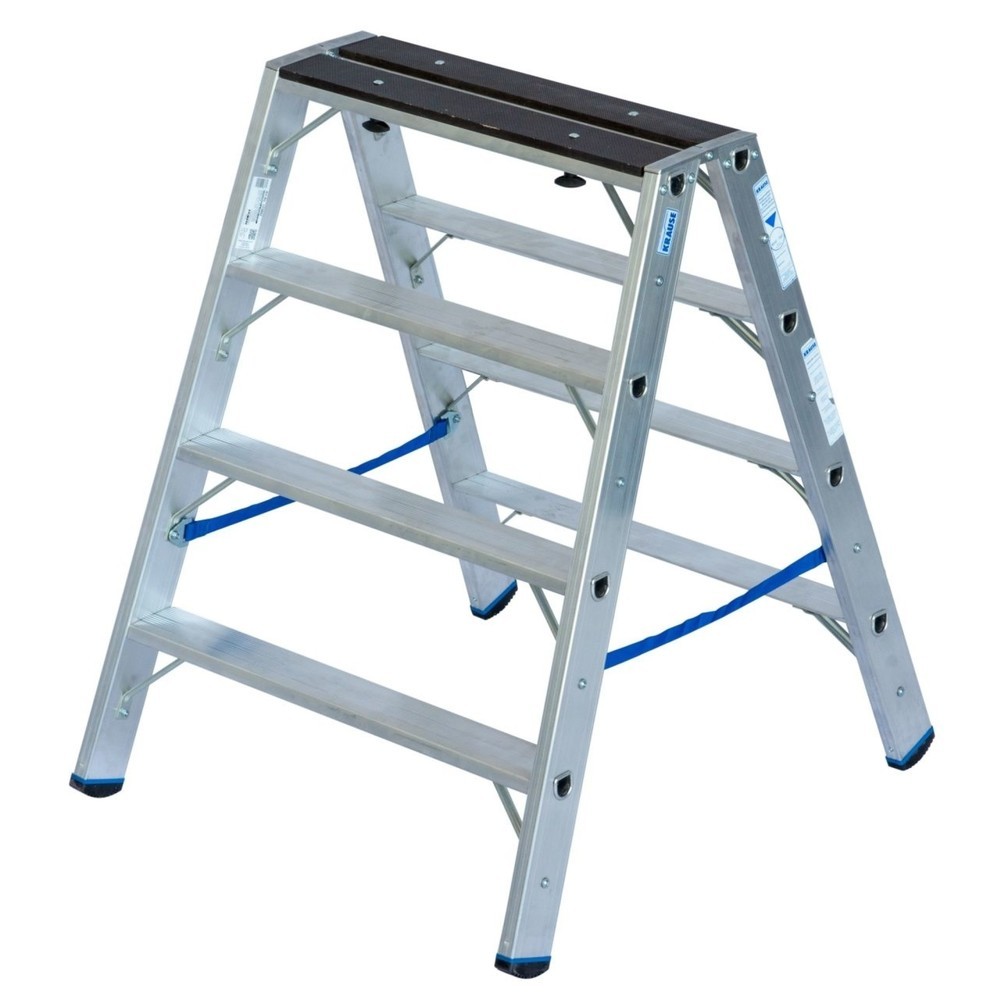 Produktabbildung: KRAUSE® STABILO Doppelleiter m. Holzaufl.  2x4 Stufen