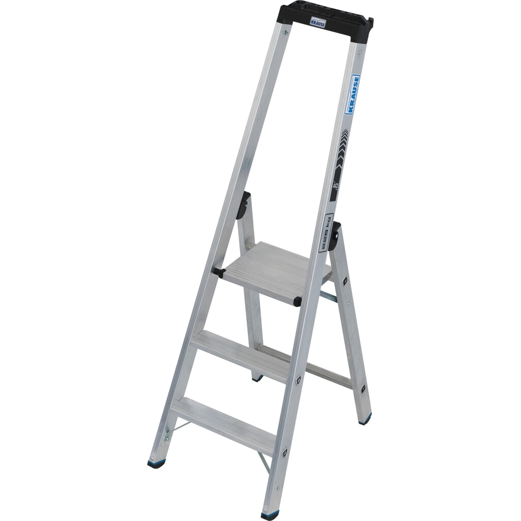 KRAUSE® STABILO Stufenstehleiter mit hohem Bügel, Tragfähigkeit 225 kg, 3 Stufen Produktabbildung: KRAUSE® STABILO Stufenstehleiter mit hohem Bügel, Tragfähigkeit 225 kg, 3 Stufen
