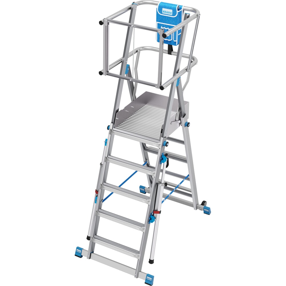 Produktabbildung Nr. 1: KRAUSE® STABILO Teleskop-Podestleiter mit großer Standplattform SkyMatic 5-9 Sprossen