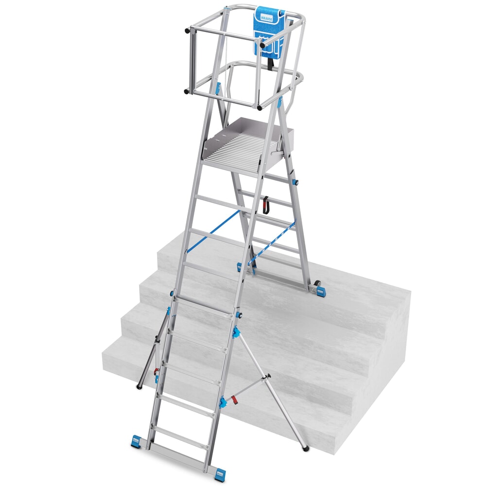 Produktabbildung Nr. 20: KRAUSE® STABILO Teleskop-Podestleiter mit großer Standplattform SkyMatic 5-9 Sprossen