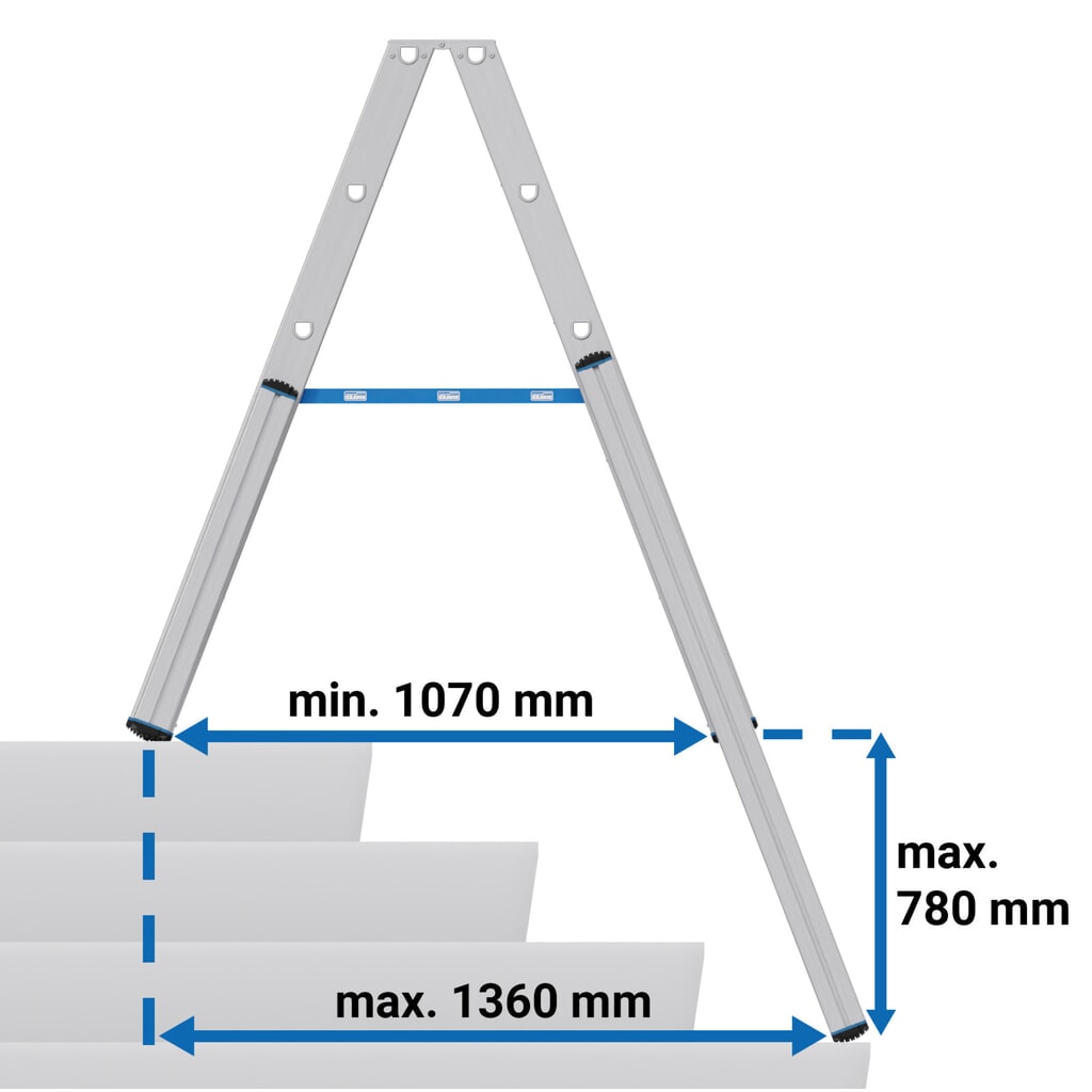 KRAUSE® STABILO Teleskopleiter mit Stufen, beidseitig begehbar, 2 x 5 Stufen Produktabbildung Nr. 2: KRAUSE® STABILO Teleskopleiter mit Stufen, beidseitig begehbar, 2 x 5 Stufen