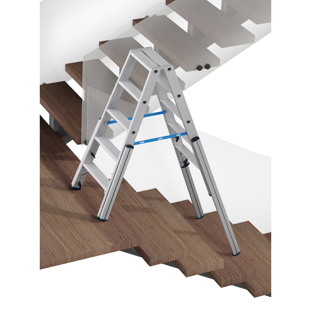 Produktabbildung Nr. 3: KRAUSE® STABILO Teleskopleiter mit Stufen, beidseitig begehbar, 2 x 5 Stufen