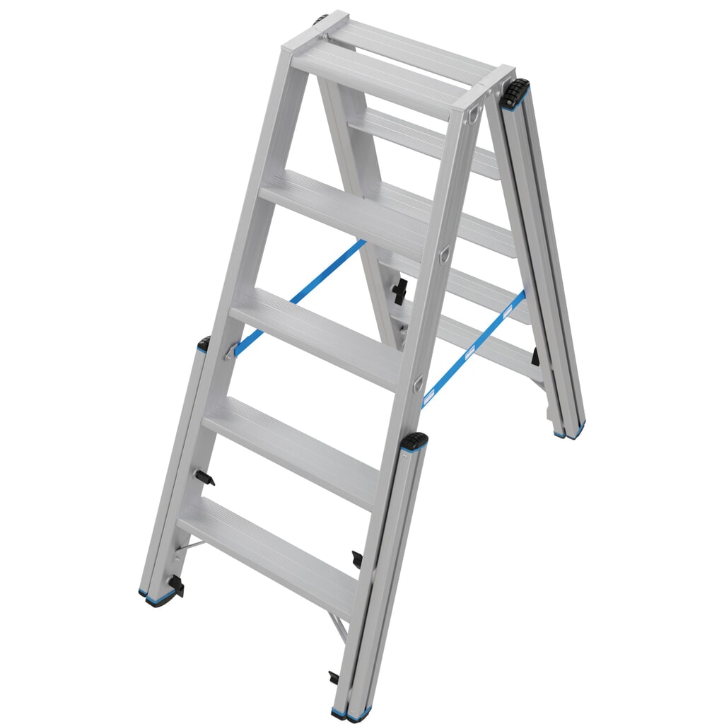 Produktabbildung Nr. 11: KRAUSE® STABILO Teleskopleiter mit Stufen, beidseitig begehbar, 2 x 5 Stufen