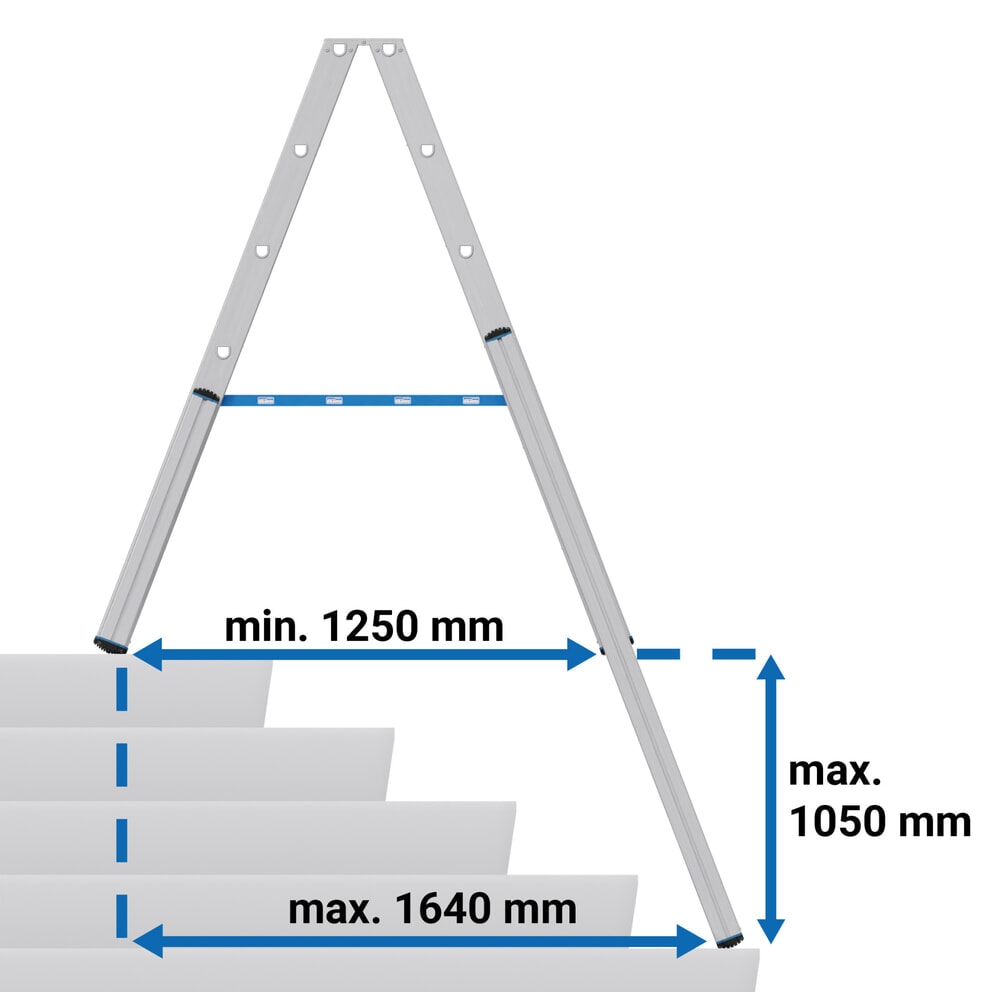 Produktabbildung Nr. 14: KRAUSE® STABILO Teleskopleiter mit Stufen, beidseitig begehbar, 2 x 6 Stufen