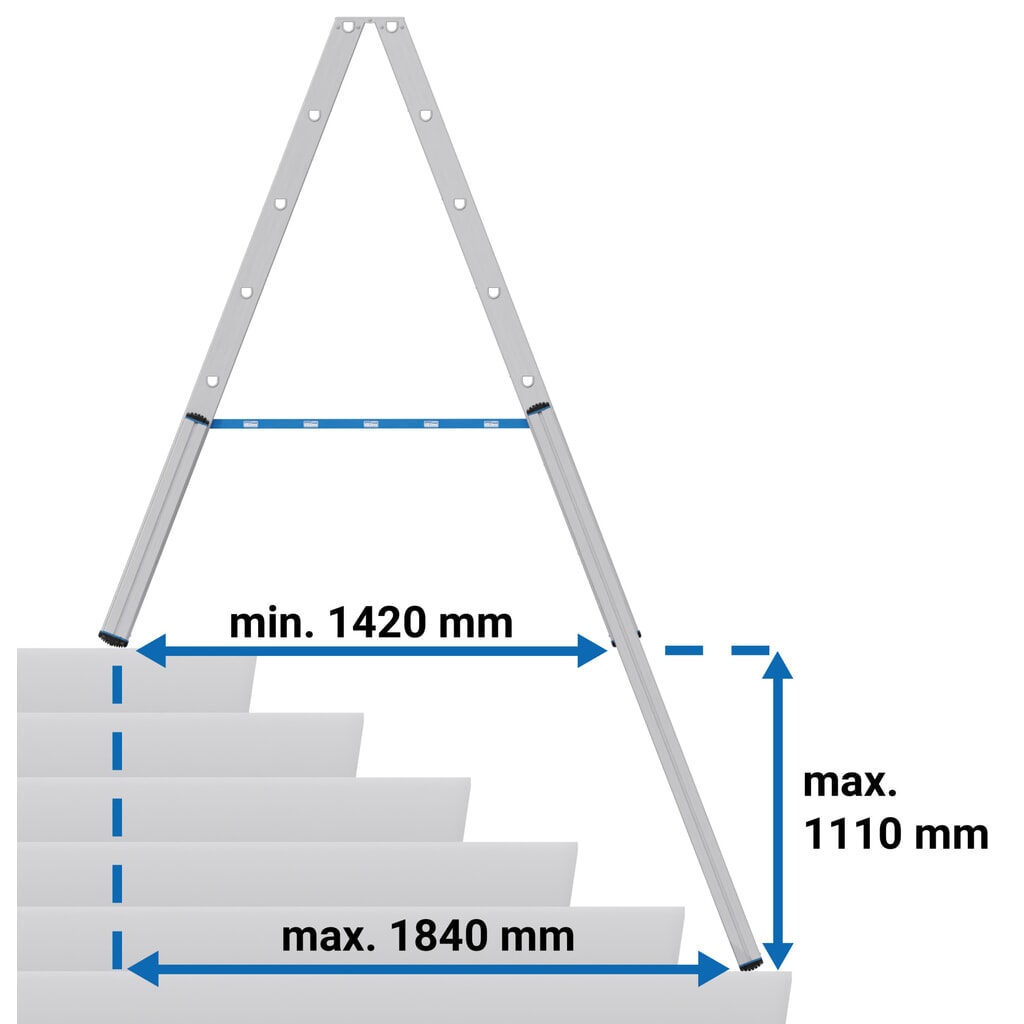 Produktabbildung Nr. 6: KRAUSE® STABILO Teleskopleiter mit Stufen, beidseitig begehbar, 2 x 7 Stufen