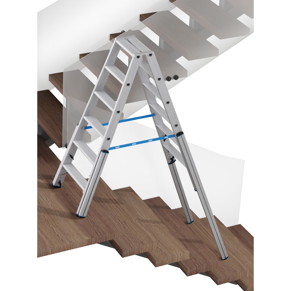 Produktabbildung Nr. 15: KRAUSE® STABILO Teleskopleiter mit Stufen, beidseitig begehbar, 2 x 6 Stufen