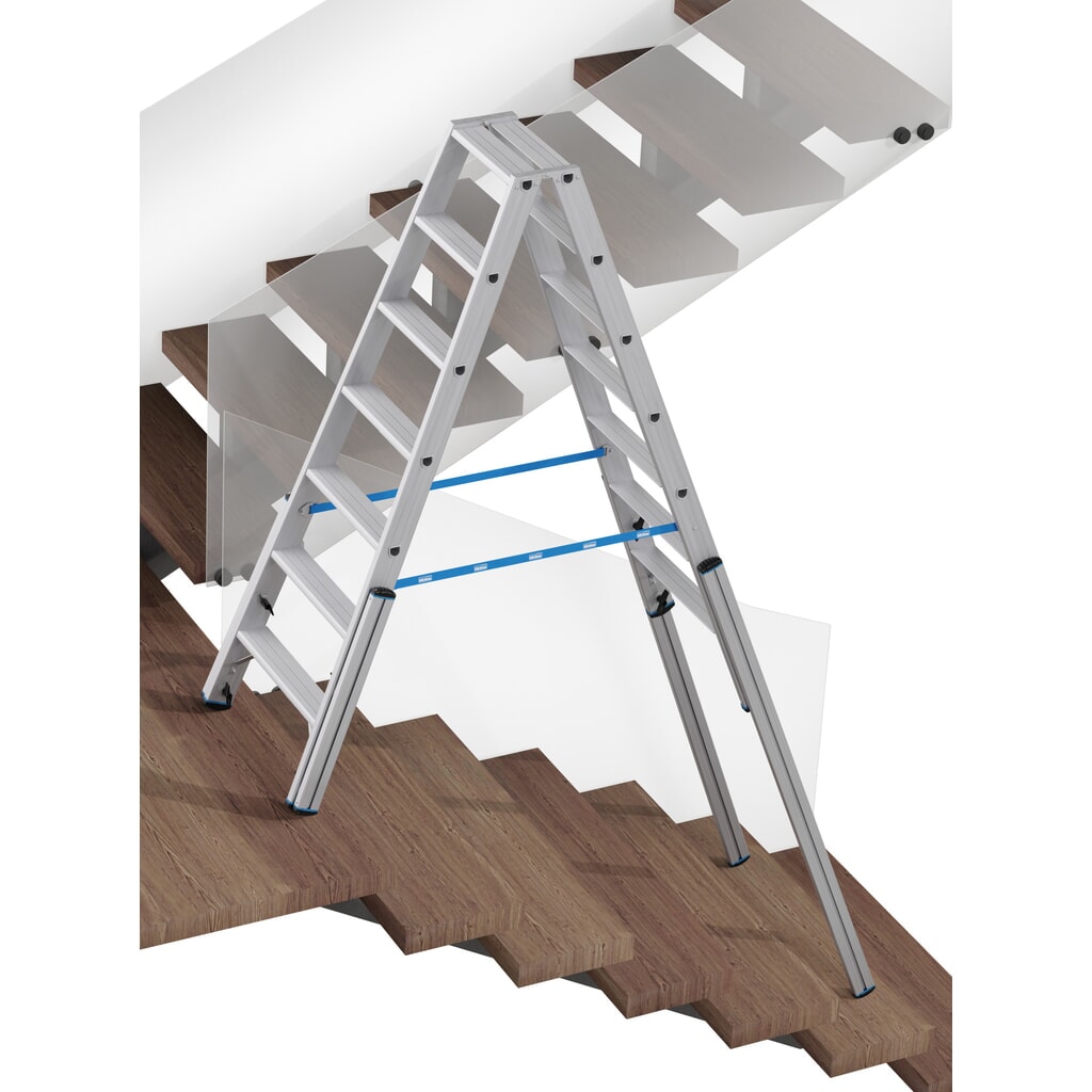 Produktabbildung Nr. 4: KRAUSE® STABILO Teleskopleiter mit Stufen, beidseitig begehbar, 2 x 7 Stufen