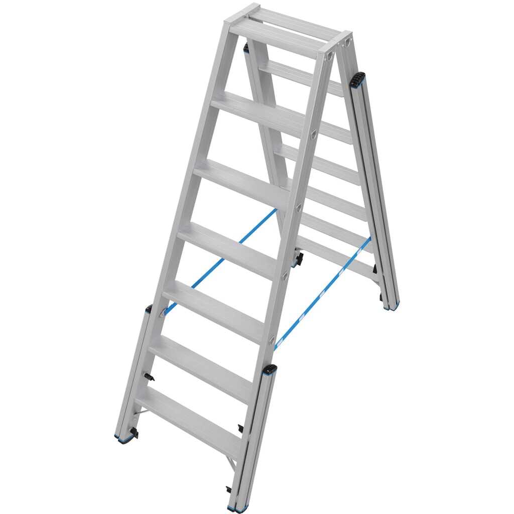 Produktabbildung Nr. 3: KRAUSE® STABILO Teleskopleiter mit Stufen, beidseitig begehbar, 2 x 7 Stufen