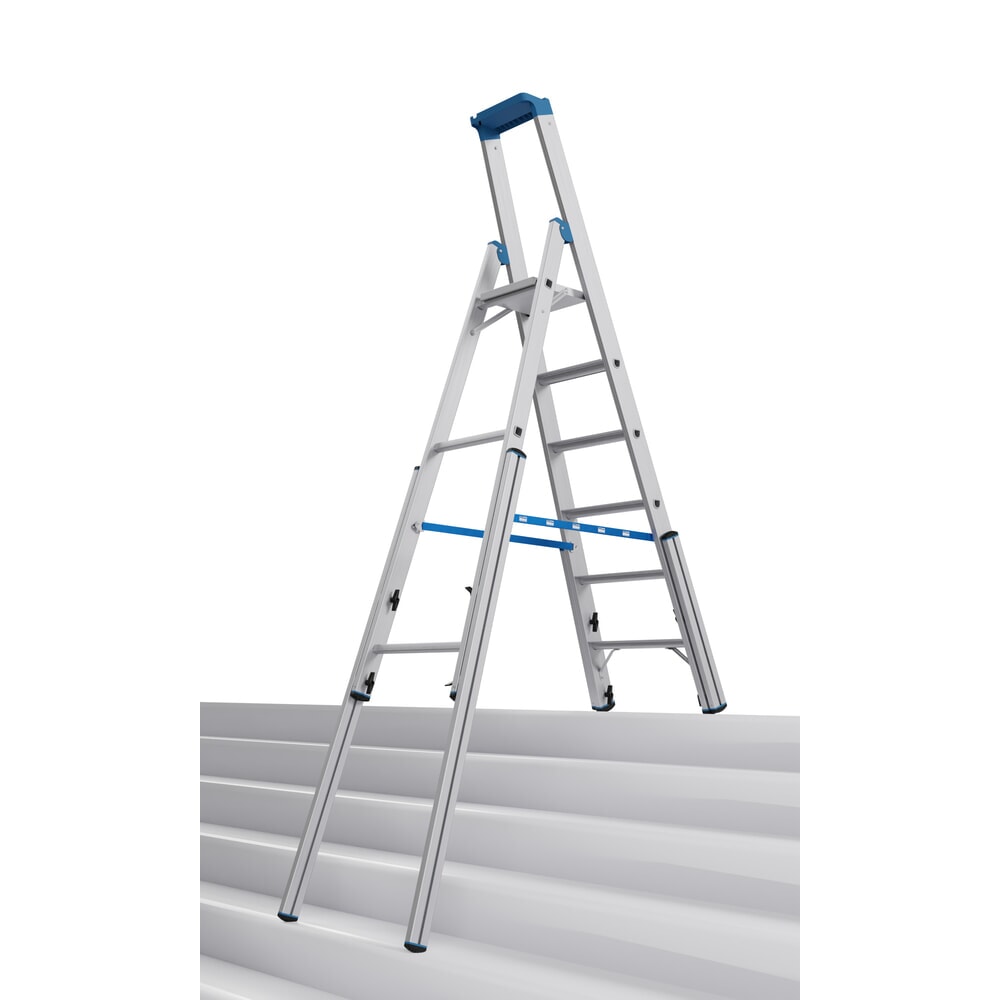 Produktabbildung: KRAUSE® STABILO Teleskopleiter mit Stufen, einseitig begehbar, 6 Stufen