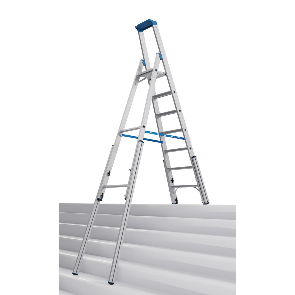 Produktabbildung: KRAUSE® STABILO Teleskopleiter mit Stufen, einseitig begehbar, 7 Stufen