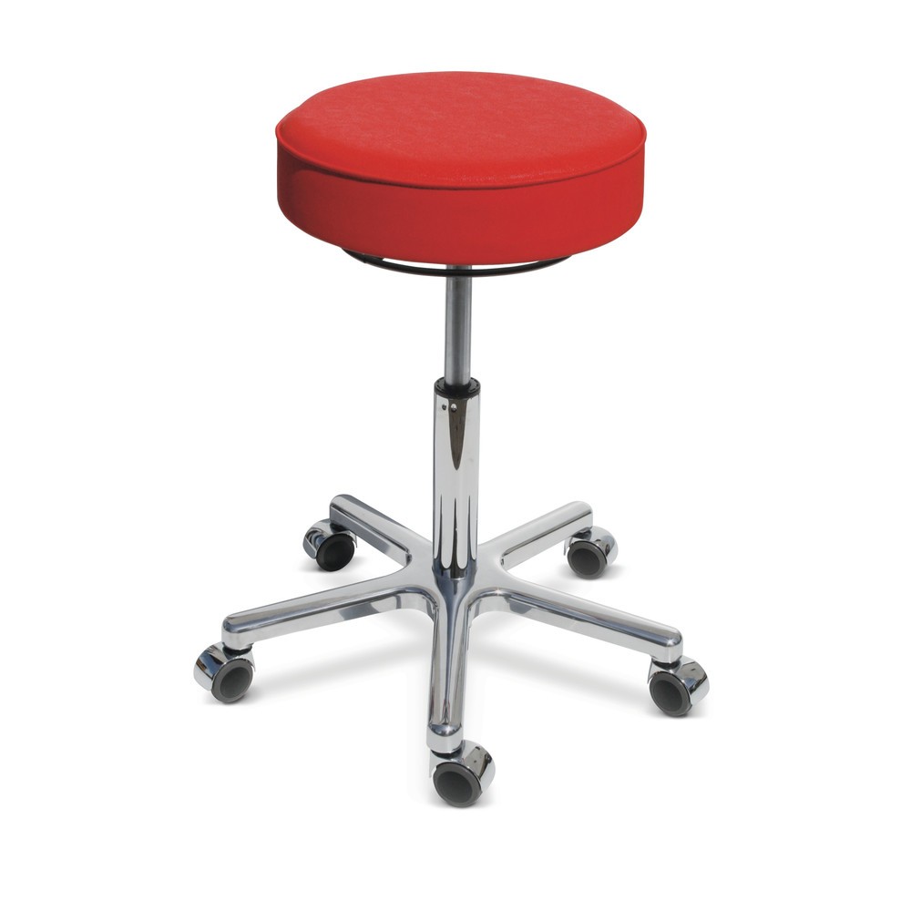Product afbeelding: Kruk Premium, met kunstleren zitting, zithoogte 540-730 mm, wielen, zwart