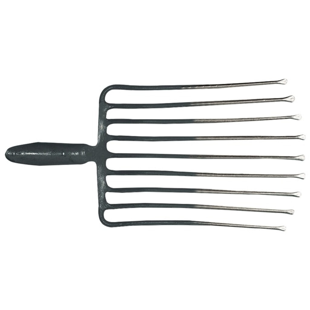 Produktabbildung: KRUMPHOLZ Steingabel, m. Federdülle, ohne Stiel, 9, Zinkenlänge 330 mm, Stahl, rot-silber lackiert
