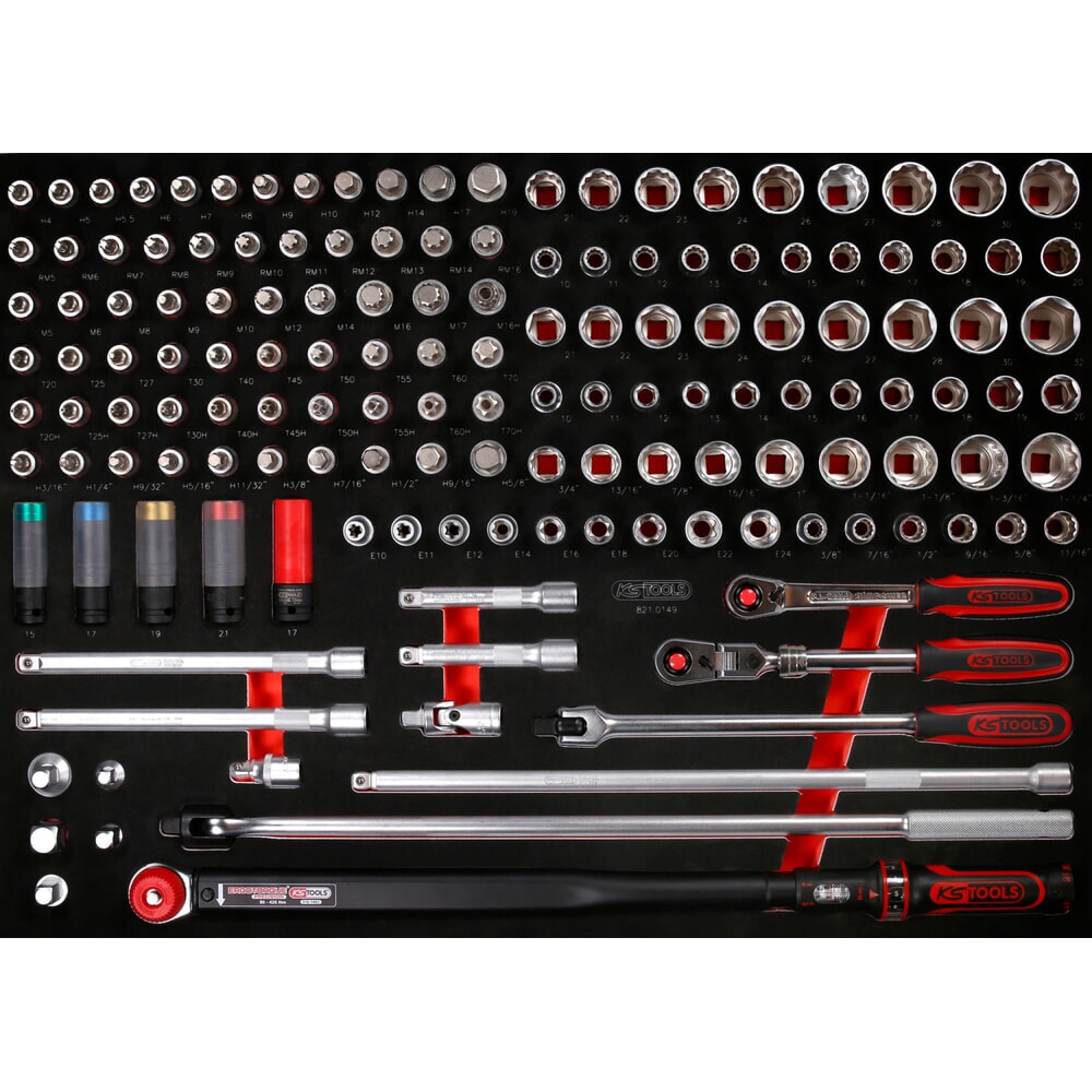 Produktabbildung Nr. 1: KS TOOLS 1/2'' Steckschlüssel-Satz in Schaumstoffeinlage, 149-tlg