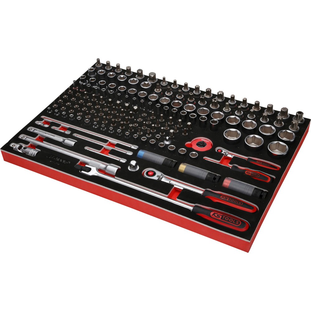 Produktabbildung Nr. 4: KS TOOLS 1/4'' + 1/2'' Steckschlüssel-Satz in Schaumstoffeinlage, 167-tlg