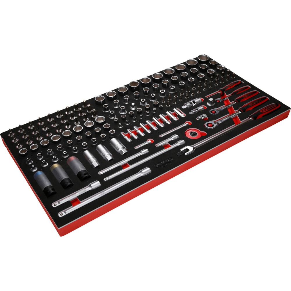 Produktabbildung Nr. 2: KS TOOLS 1/4'' + 3/8'' + 1/2'' Steckschlüssel-Satz in Schaumstoffeinlage, 156-tlg