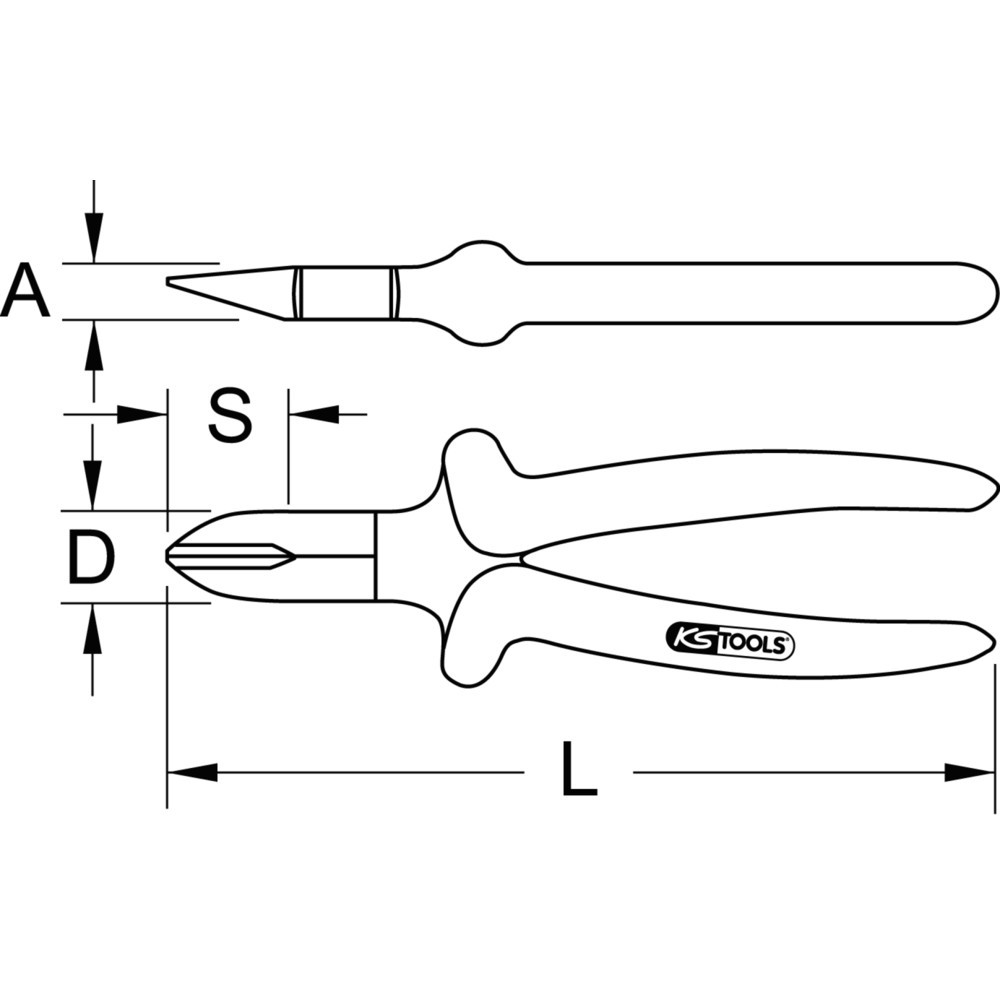 Produktabbildung Nr. 3: KS TOOLS 1000V Seitenschneider beschichteter Arbeitskopf 160mm