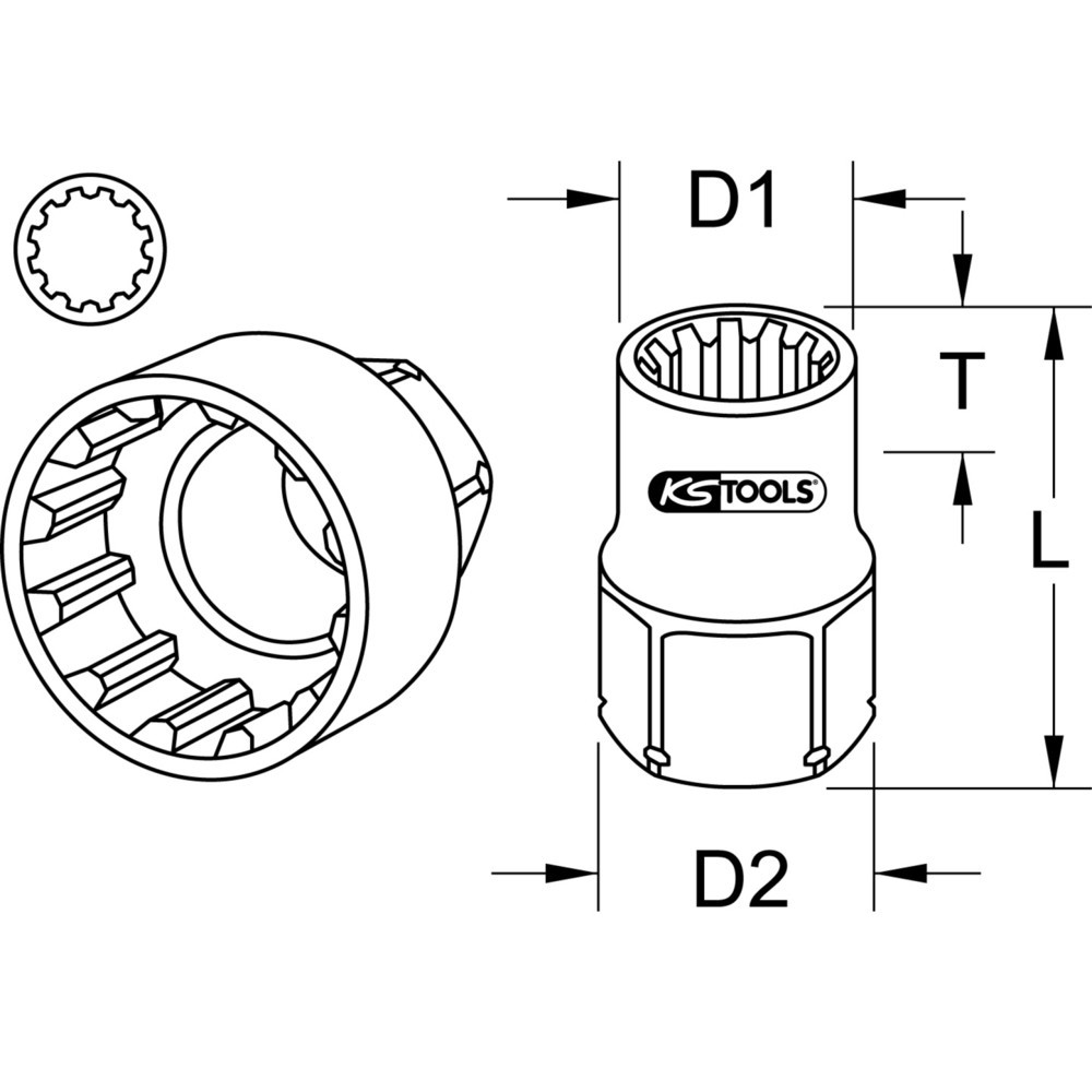 Produktabbildung Nr. 2: KS TOOLS 19mm TRIPLEplus Durchgangs-Stecknuss, 19mm