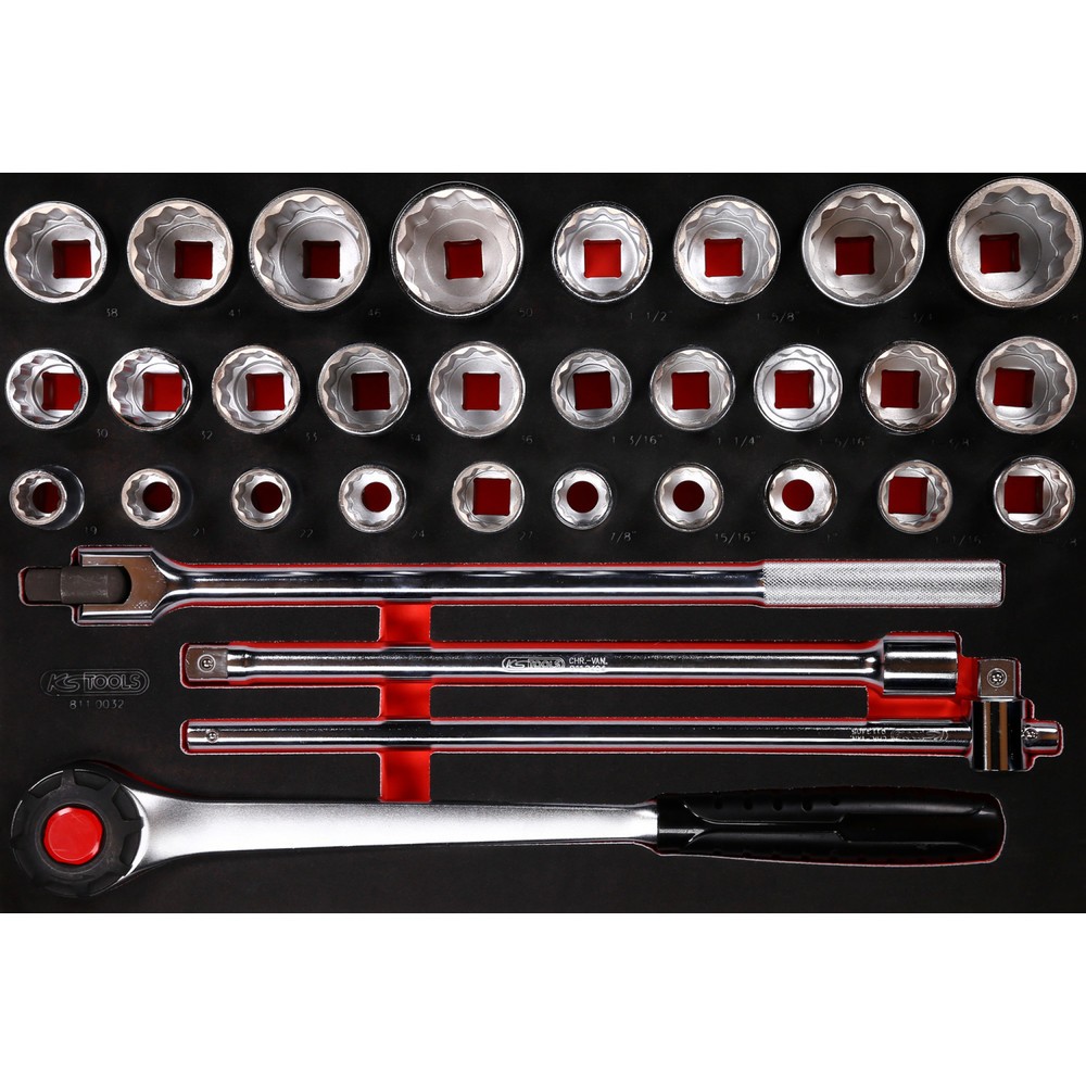 KS TOOLS 3/4'' Steckschlüssel-Satz in Schaumstoffeinlage, 32-tlg Produktabbildung: KS TOOLS 3/4'' Steckschlüssel-Satz in Schaumstoffeinlage, 32-tlg