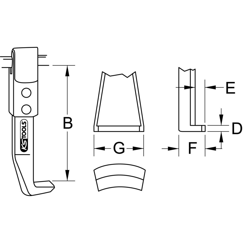 Produktabbildung Nr. 1: KS TOOLS Abzieherhaken, 150mm