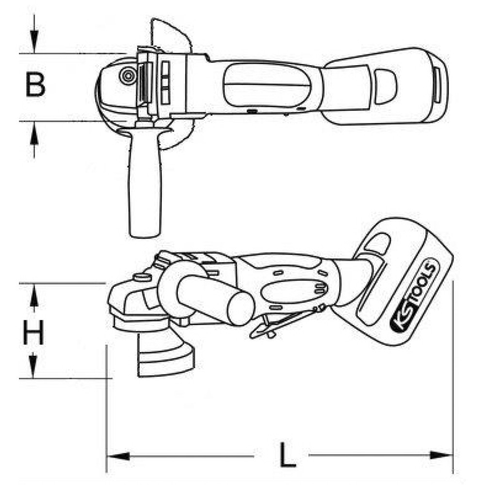Produktabbildung Nr. 10: KS TOOLS Akku-Winkelschleifer 7000 U/min mit 1 Akku und 1 Ladegerät