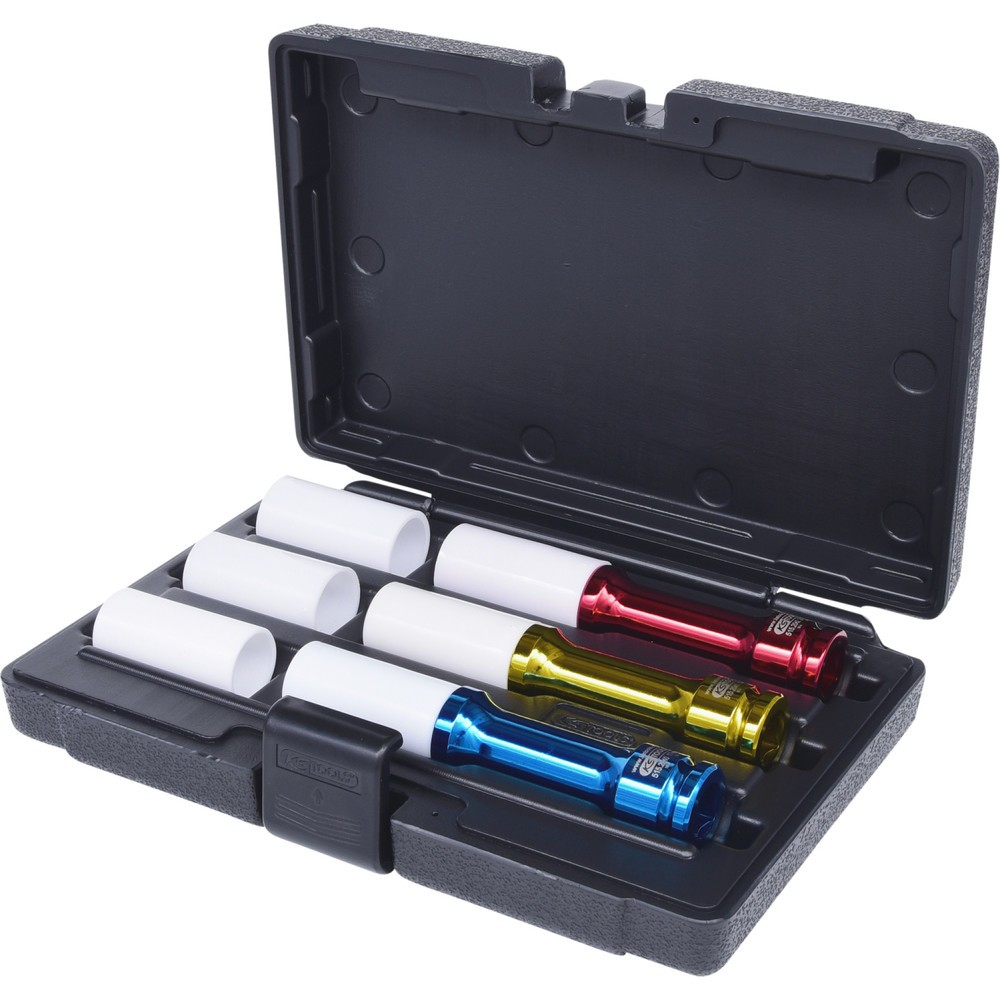 Produktabbildung: KS TOOLS 1/2" Alu Kraft-Stecknuss-Satz, lang, 6-tlg