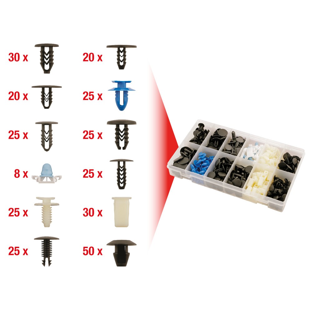 Produktabbildung Nr. 2: KS TOOLS Befestigungs-Clip-Satz für Fiat, 308-tlg