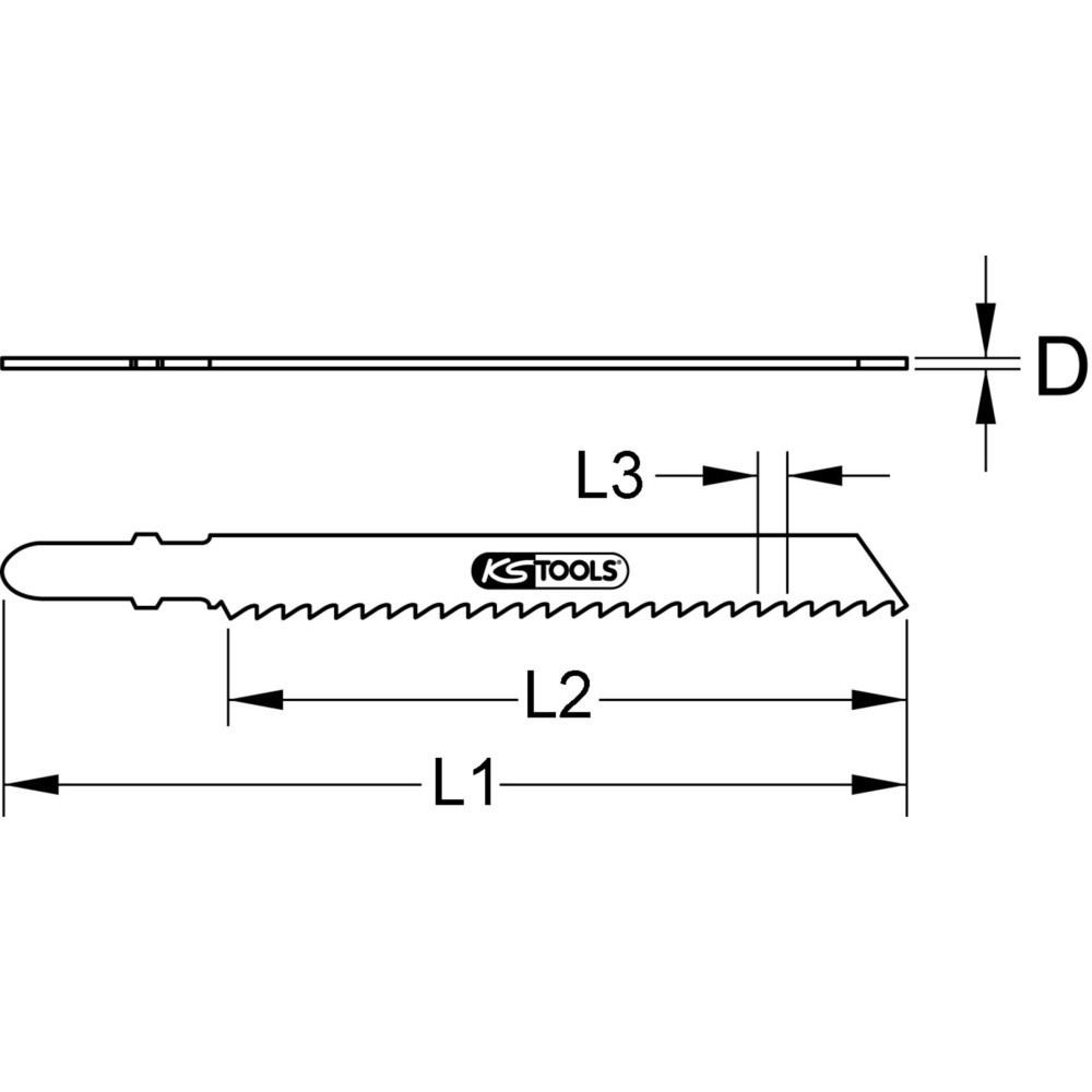 Produktabbildung: KS TOOLS Bi-Metall-Stichsägeblatt, 132mm, 1,8-2,5mm, 5er Pack