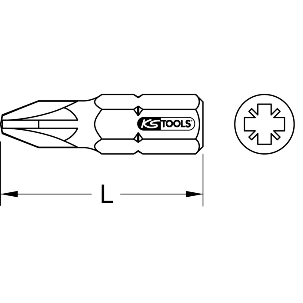 Produktabbildung Nr. 1: KS TOOLS 1/4" TiN Bit, 25mm, PZ2