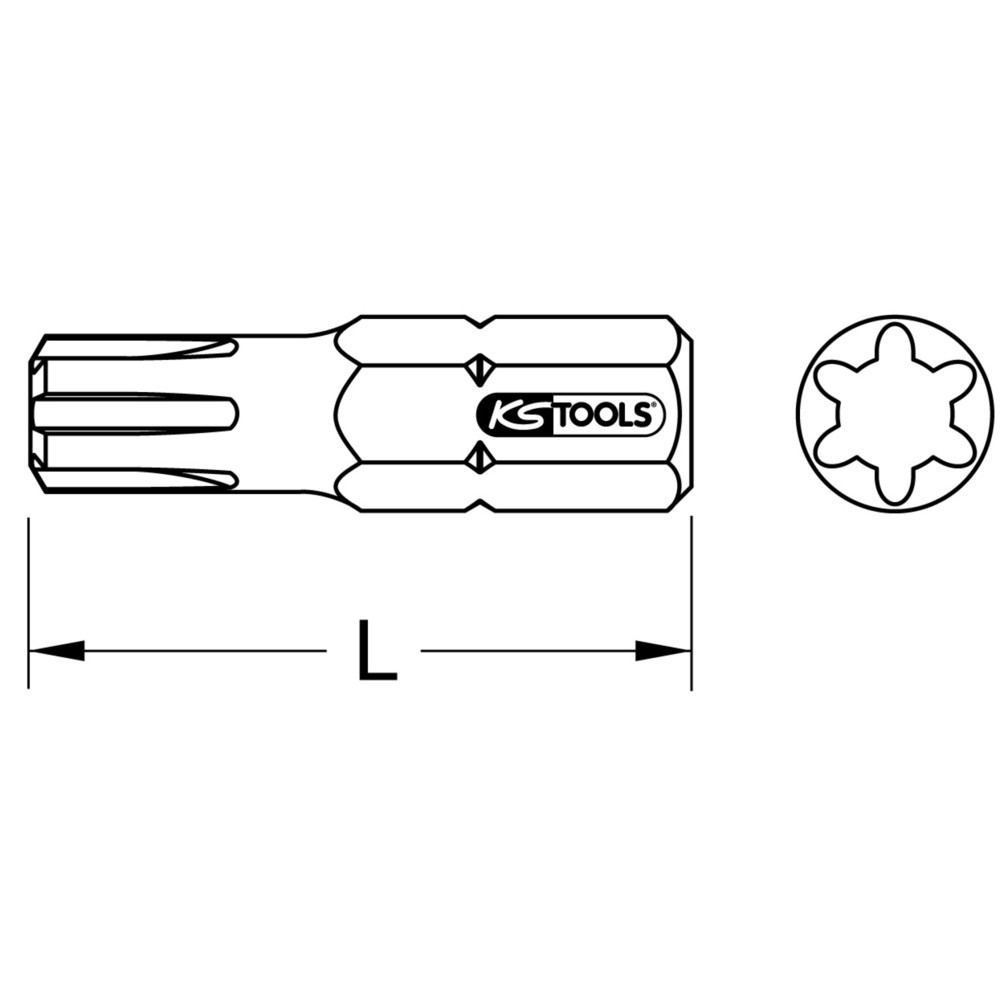 Produktabbildung Nr. 2: KS TOOLS 1/4" Bit RIBE, 25mm, M6
