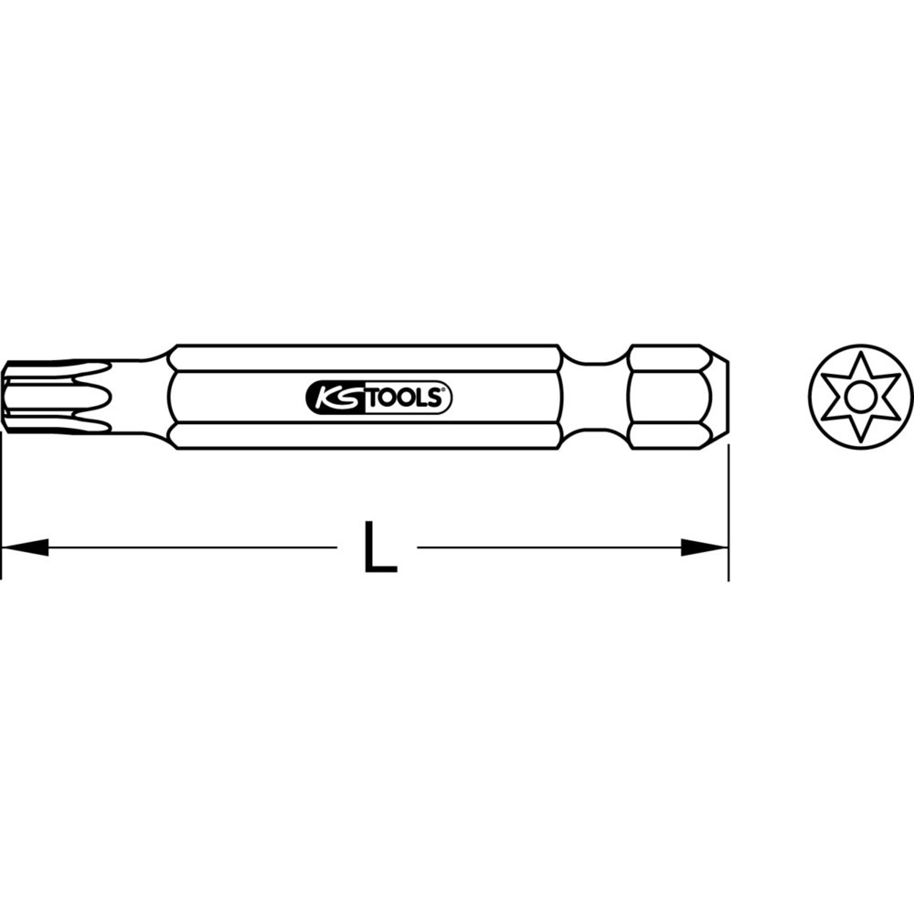 Produktabbildung Nr. 2: KS TOOLS 1/4" Bit Torx, Bohrung, 75mm, TB8