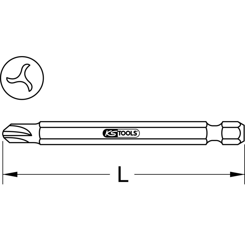 Produktabbildung Nr. 2: KS TOOLS 1/4" Bit TRIWING, 75mm, #4