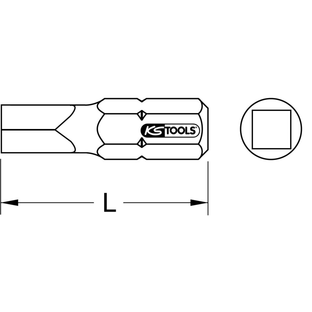 Produktabbildung Nr. 2: KS TOOLS 1/4" Vierkant-Bit #4, 25mm, S2