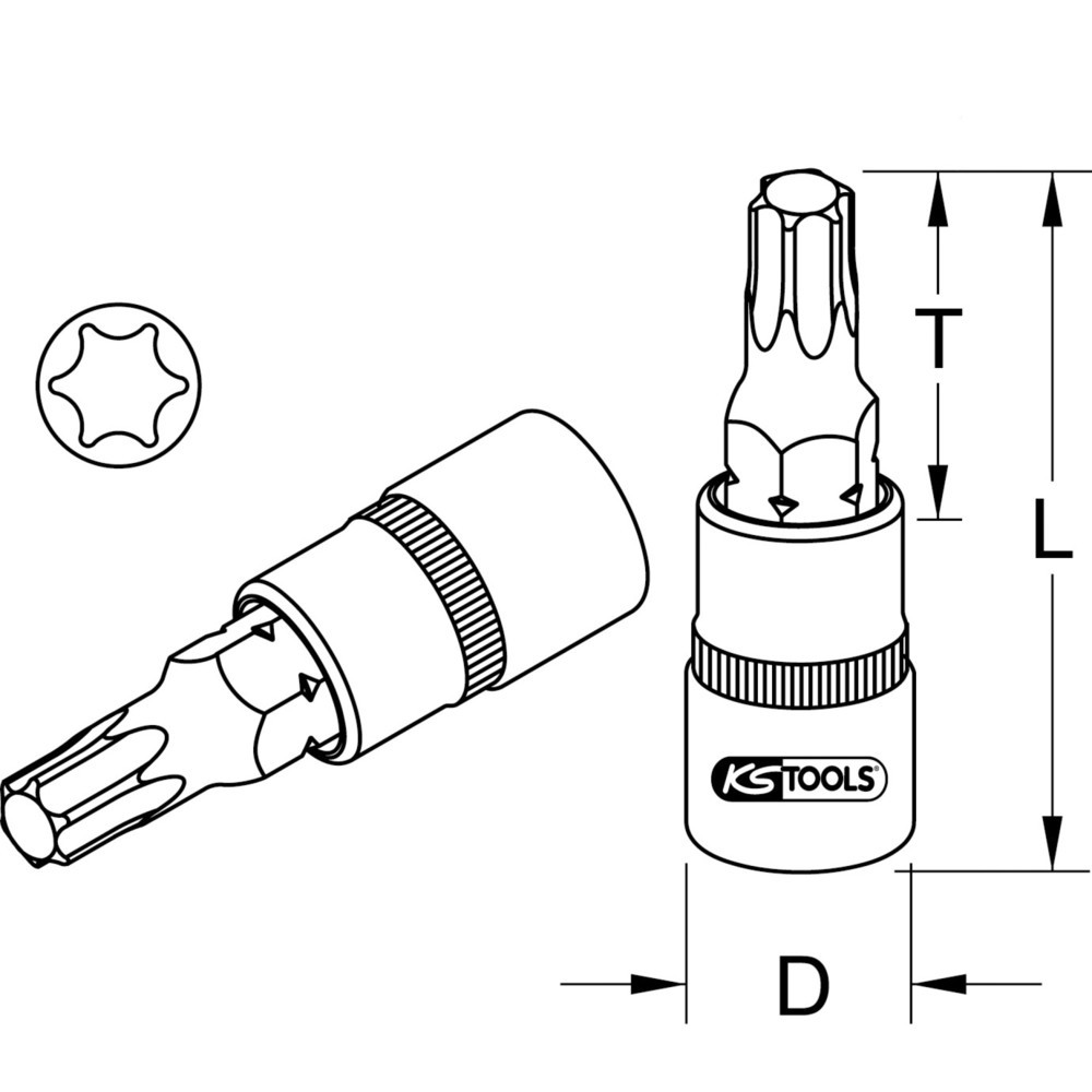 Produktabbildung Nr. 1: KS TOOLS 3/4" Bit-Stecknuss Torx, T80
