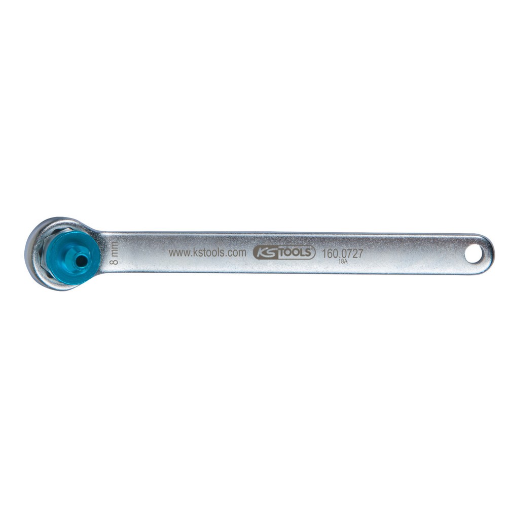 Produktabbildung: KS TOOLS Bremsen-Entlüftungsschlüssel, extra kurz, 8 mm, blau