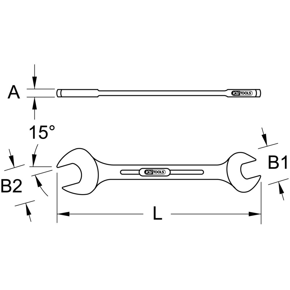 Produktabbildung Nr. 2: KS TOOLS CHROMEplus Doppel-Maulschlüssel, 30x32mm