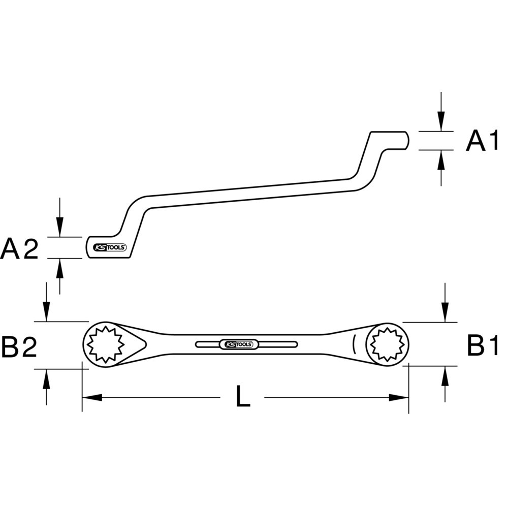 Produktabbildung Nr. 3: KS TOOLS CHROMEplus Doppel-Ringschlüssel, gekröpft, 30x32mm