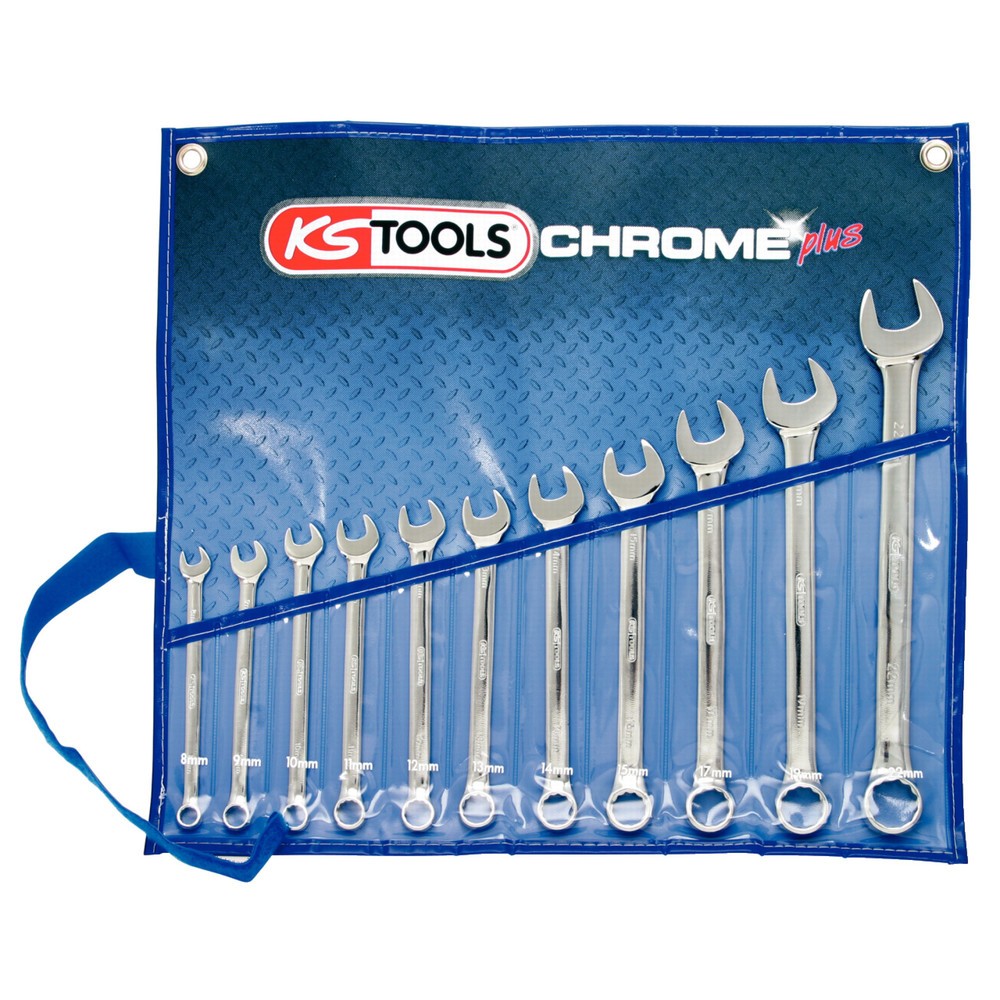 Produktabbildung: KS TOOLS CHROMEplus Ringmaulschlüssel-Satz, abgewinkelt, 11-tlg
